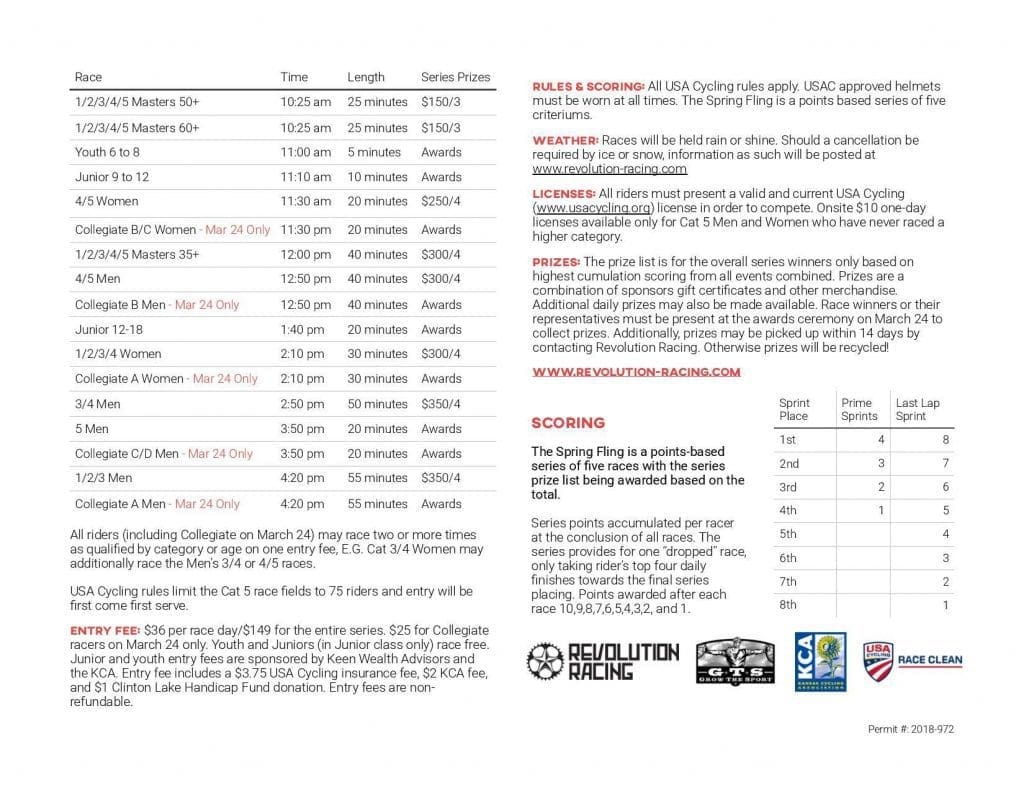 2018 Spring Fling Flyer Schedule